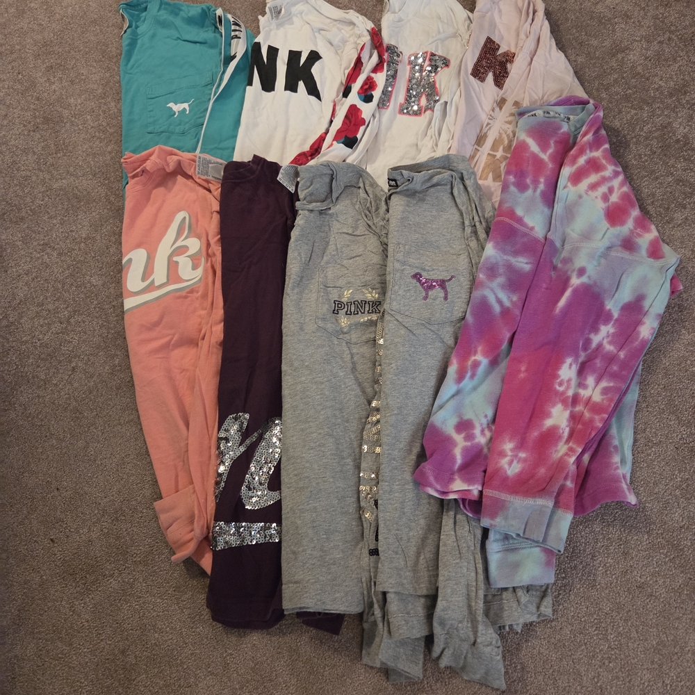 PINK Victoria's Secret Long Sleeve Tees - Vibrant Collection